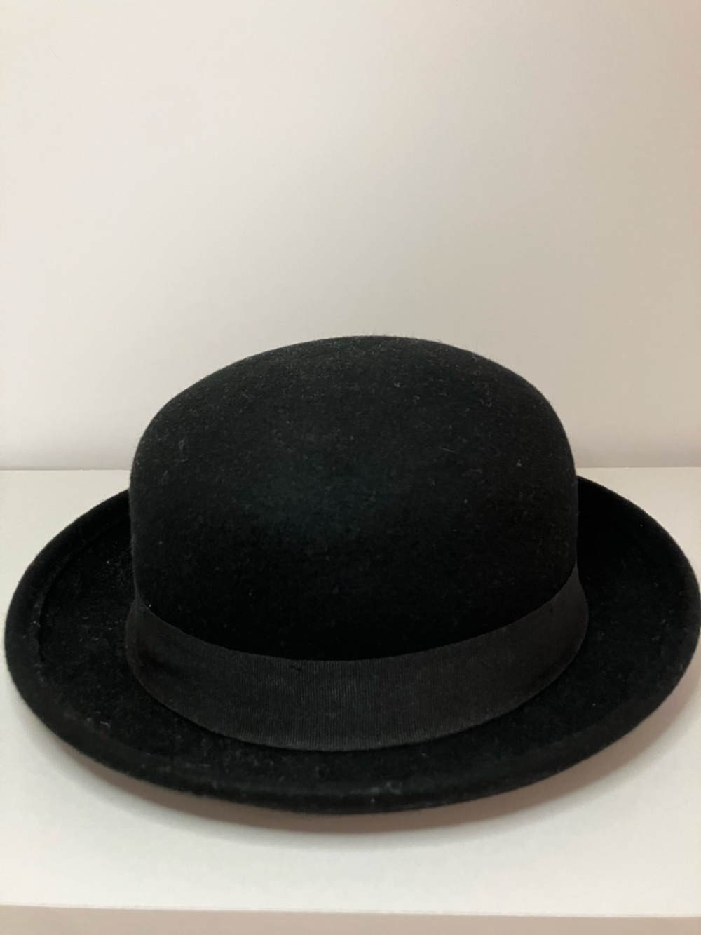 Classic Black Bowler Hat 100% Wool